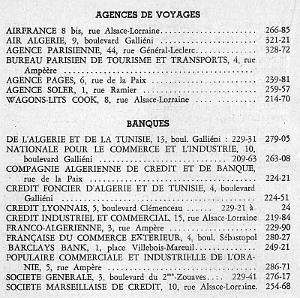 ORAN GUIDE 1960 banques